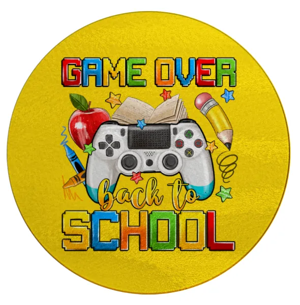 GAME OVER — Επιφάνεια κοπής γυάλινη στρογγυλή (30cm)