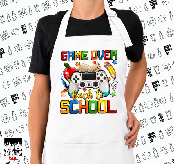 GAME OVER — Λευκή Ποδιά μαγειρικής Σεφ με τσέπες (ΕΝΗΛΙΚΩΝ, ΛΕΥΚΗ)