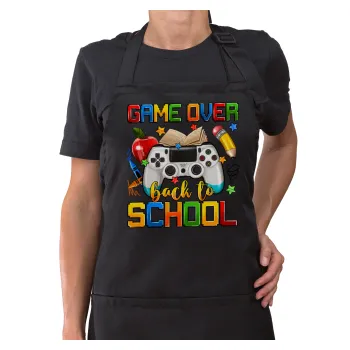 GAME OVER, Back to the School, Ποδιά μακριά Σεφ ολόσωμη με τσέπες Μαύρη (ΕΝΗΛΙΚΩΝ)