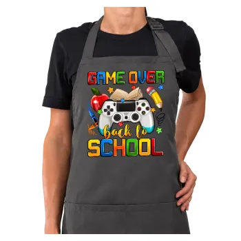 GAME OVER, Back to the School, Ποδιά μακριά Σεφ ολόσωμη με τσέπες GREY (ΕΝΗΛΙΚΩΝ)