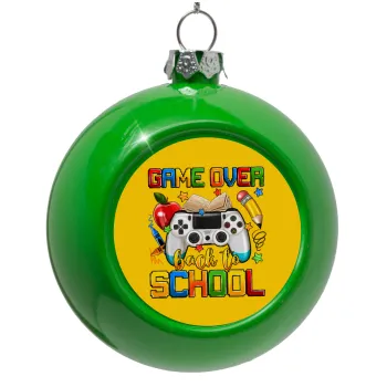 GAME OVER, Back to the School, Green Christmas tree ornament bauble 8cm