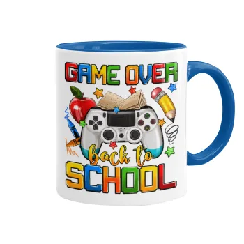 GAME OVER, Back to the School, Κούπα χρωματιστή μπλε, κεραμική, 330ml