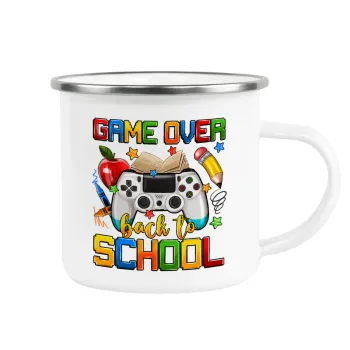 GAME OVER, Back to the School, Metallic enamel cup white 360ml