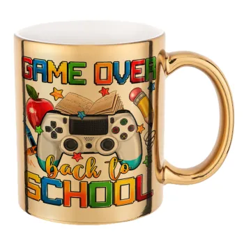 GAME OVER, Back to the School, Κούπα κεραμική, χρυσή καθρέπτης, 330ml