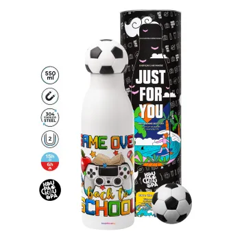 GAME OVER, Back to the School, Soccer Metal mug thermos, double wall, 550ml