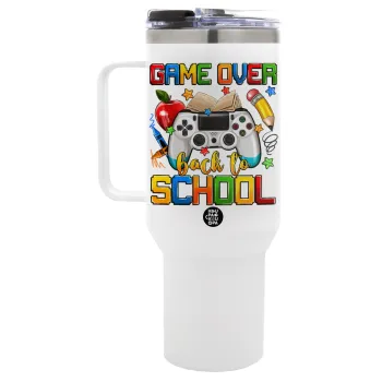 GAME OVER, Back to the School, Mega Stainless steel Tumbler with lid, double wall 1,2L