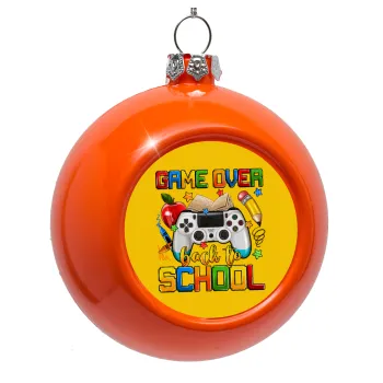 GAME OVER, Back to the School, Orange Christmas tree ornament bauble 8cm