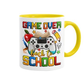GAME OVER, Back to the School, Mug colored yellow, ceramic, 330ml