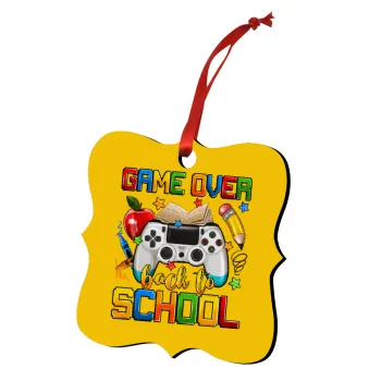 GAME OVER, Back to the School, Στολίδι Χριστουγεννιάτικο στολίδι polygon ξύλινο 7.5cm