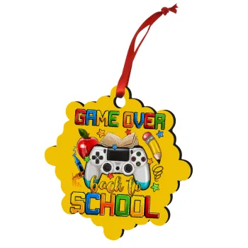 GAME OVER, Back to the School, Στολίδι Χριστουγεννιάτικο στολίδι snowflake ξύλινο 7.5cm