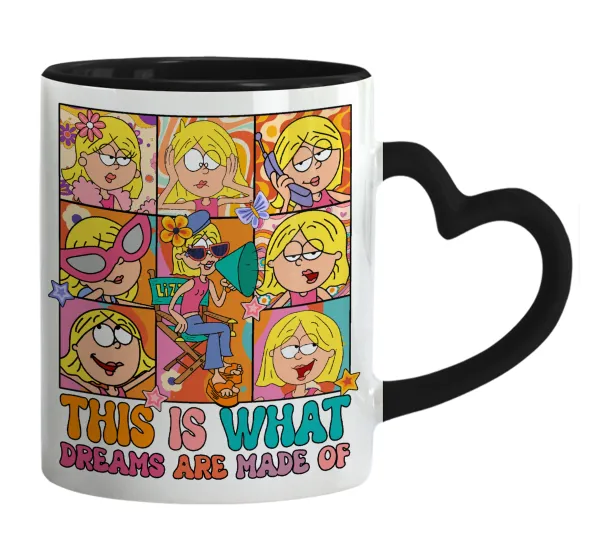 This Is What Dreams Are Made Of Lizzie Mcguire — Mug heart black handle, ceramic, 330ml