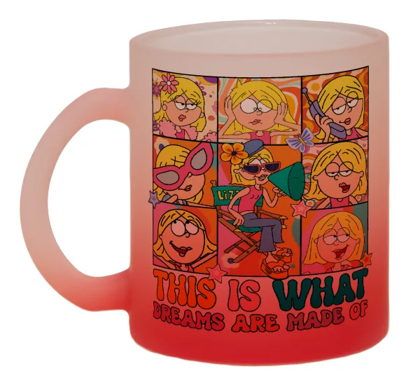 This Is What Dreams Are Made Of Lizzie Mcguire — Two-tone glass mug with matte red base, 330ml
