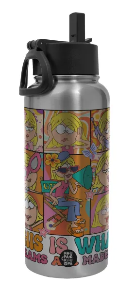 This Is What Dreams Are Made Of Lizzie Mcguire — Metal mug thermo Silver with Straw and Spout Lid (Stainless steel), double wall, 950ml