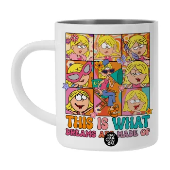 This Is What Dreams Are Made Of Lizzie Mcguire, Λευκή Ανοξείδωτη Μεταλλική Κούπα 450ml - Διπλού Τοιχώματος 