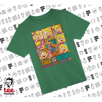 This Is What Dreams Are Made Of Lizzie Mcguire, Άνετο παιδικό T-Shirt ΠΡΑΣΙΝΟ από 100% βαμβάκι, για κάθε μέρα. Vegan & OEKO-TEX πιστοποιημένο.