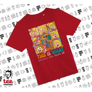 This Is What Dreams Are Made Of Lizzie Mcguire, Άνετο παιδικό T-Shirt ΚΟΚΚΙΝΟ από 100% βαμβάκι, για κάθε μέρα. Vegan & OEKO-TEX πιστοποιημένο.