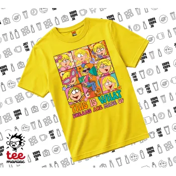 This Is What Dreams Are Made Of Lizzie Mcguire, yellow childrens T-Shirt made of 100% cotton, for every day. Vegan & OEKO-TEX certified.