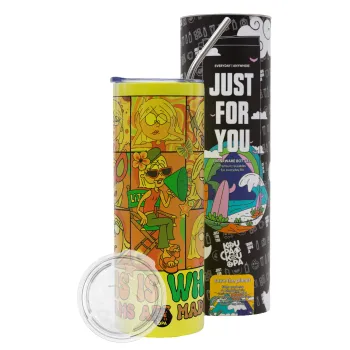This Is What Dreams Are Made Of Lizzie Mcguire, Neon Yellow Travel Tumbler θερμό, μεταλλικό καλαμάκι(Ανωξείδωτο 304 Food grade, BPA free, 600ml)
