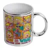 Mug ceramic, silver mirror, 330ml