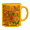 Ceramic coffee mug yellow, 330ml