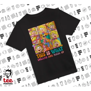 This Is What Dreams Are Made Of Lizzie Mcguire, Άνετο παιδικό T-Shirt ΜΑΥΡΟ από 100% βαμβάκι, για κάθε μέρα. Vegan & OEKO-TEX πιστοποιημένο.