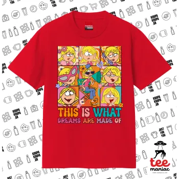 This Is What Dreams Are Made Of Lizzie Mcguire, Κλασικό T-Shirt, διπλής ραφής, χωρίς πλευρικές ραφές ΚΟΚΚΙΝΟ από 100% βαμβάκι. Vegan & OEKO-TEX πιστοποιημένο.