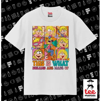 This Is What Dreams Are Made Of Lizzie Mcguire, Κλασικό T-Shirt, διπλής ραφής, χωρίς πλευρικές ραφές ΛΕΥΚΟ από 100% βαμβάκι. Vegan & OEKO-TEX πιστοποιημένο.