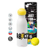 Tennis ball Metal mug thermos White, double wall, 550ml