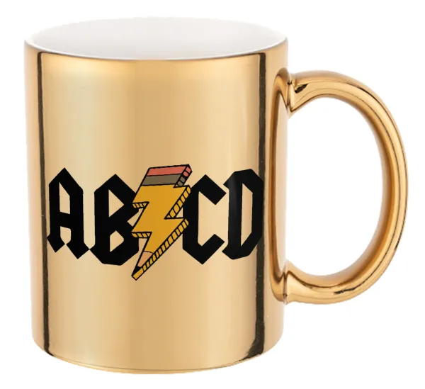 ABCD — Κούπα κεραμική, χρυσή καθρέπτης, 330ml