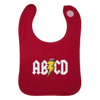 ABCD, Σαλιάρα με Σκρατς Κόκκινη 100% Organic Cotton (0-18 months)