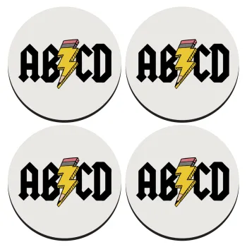 ABCD, ΣΕΤ 4 Σουβέρ ξύλινα στρογγυλά (9cm)