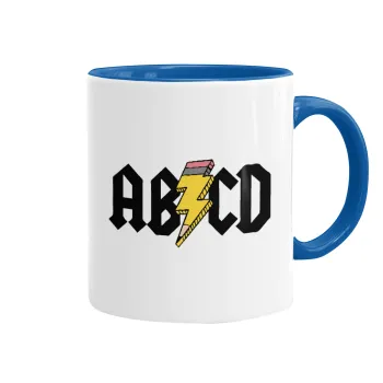 ABCD, Κούπα χρωματιστή μπλε, κεραμική, 330ml