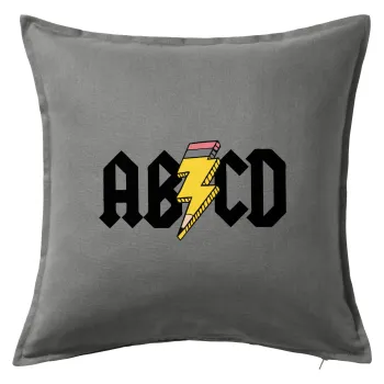 ABCD, Μαξιλάρι καναπέ Γκρι 100% βαμβάκι, περιέχεται το γέμισμα (50x50cm)