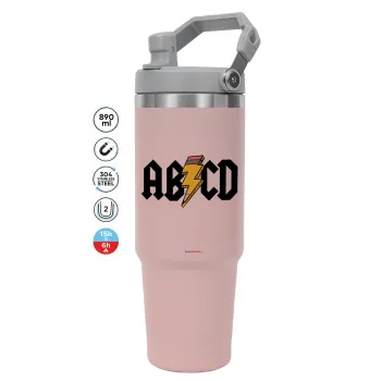 ABCD, Pink color, 890ml (30oz) stainless Steel Tumbler with Handle