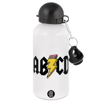 ABCD, Metal water bottle, White, aluminum 500ml