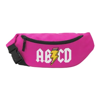 ABCD, Unisex τσαντάκι μέσης (μπανάνα) χρώματος ΡΟΖ με 2 τσέπες