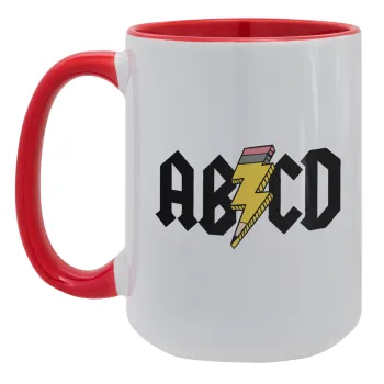 ABCD, Κούπα Mega 15oz, κεραμική Κόκκινη, 450ml