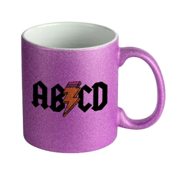 ABCD, Κούπα Μωβ Glitter που γυαλίζει, κεραμική, 330ml