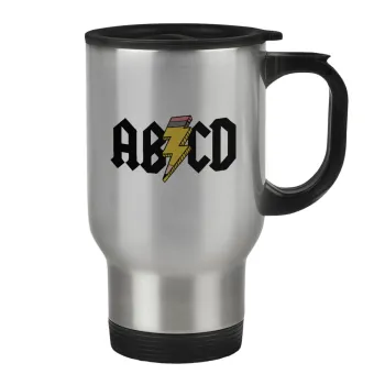 ABCD, Stainless steel travel mug with lid, double wall 450ml