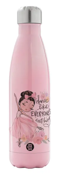 Dance Like everyone's watching — Metal mug thermos Pink Iridiscent (Stainless steel), double wall, 500ml