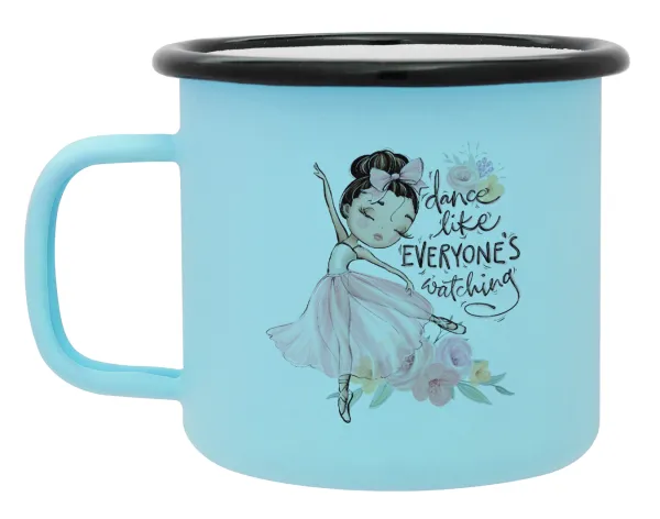 Dance Like everyone's watching — Κούπα Μεταλλική εμαγιέ ΜΑΤ σιέλ 360ml