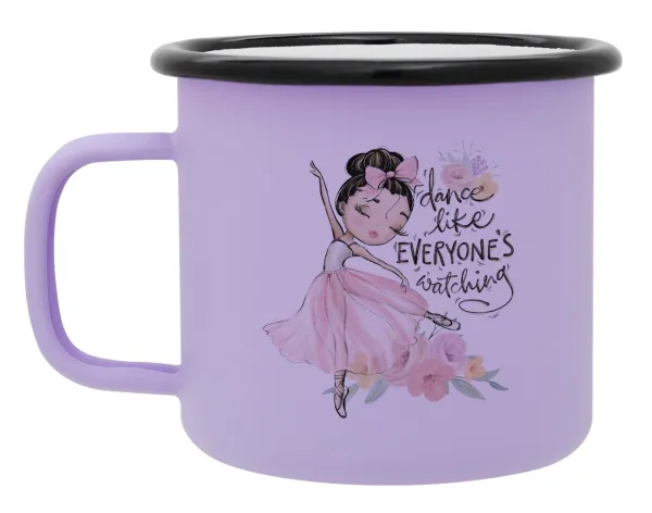 Dance Like everyone's watching — Κούπα Μεταλλική εμαγιέ ΜΑΤ Light Pastel Purple 360ml