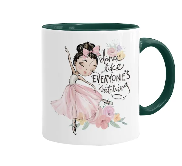 Dance Like everyone's watching — Κούπα χρωματιστή πράσινη, κεραμική, 330ml