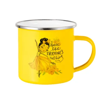 Dance Like everyone's watching, Κούπα Μεταλλική εμαγιέ Κίτρινη 360ml