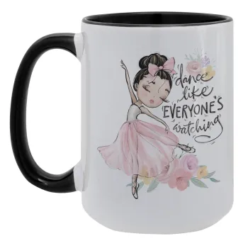 Dance Like everyone's watching, Κούπα Mega 15oz, κεραμική Μαύρη, 450ml