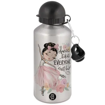 Dance Like everyone's watching, Μεταλλικό παγούρι νερού, Ασημένιο, αλουμινίου 500ml