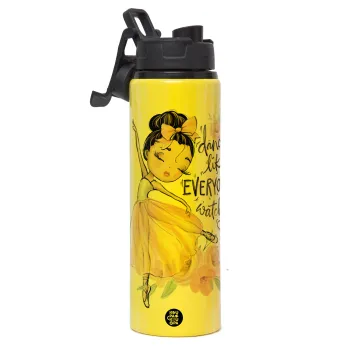 Dance Like everyone's watching, Μεταλλικό παγούρι νερού με καπάκι ασφαλείας, αλουμινίου 850ml