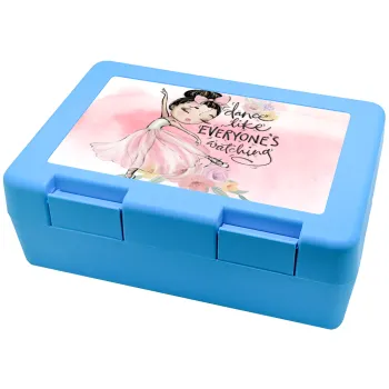 Dance Like everyone's watching, Children's cookie container LIGHT BLUE 185x128x65mm (BPA free plastic)