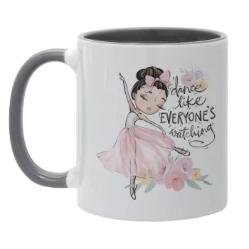 Dance Like everyone's watching, Κούπα χρωματιστή γκρι, κεραμική, 330ml