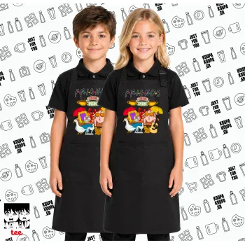 Τα φιλαράκια, Μαύρη ΠΑΙΔΙΚΗ Ποδιά μακριά Σεφ ολόσωμη με τσέπες